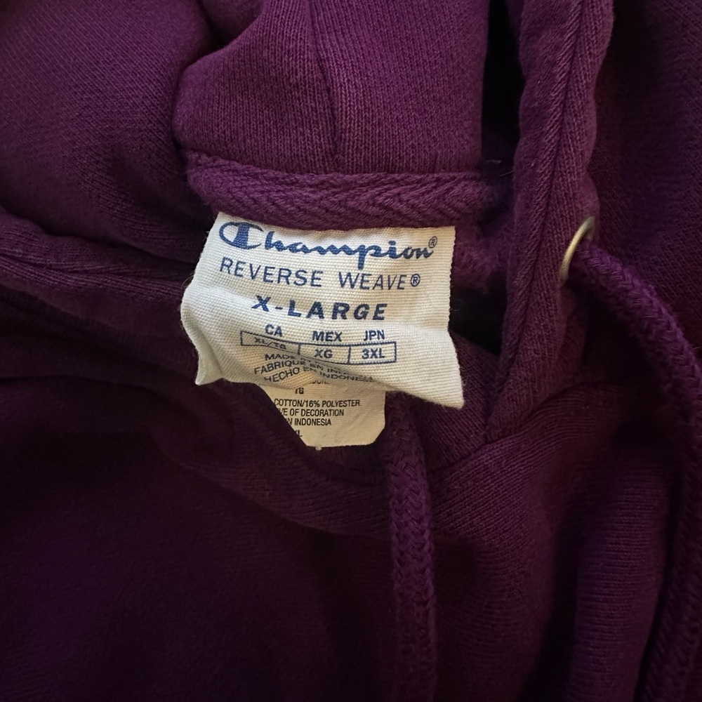 Purple Thick Reverse Weave Champion Hoodie - Picture 2 of 5